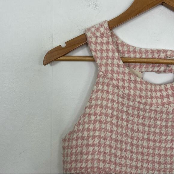 Florence Eiseman Wool Blend Houndstooth Pink White Tweed Dress Girl Size 16 - Picture 3 of 12